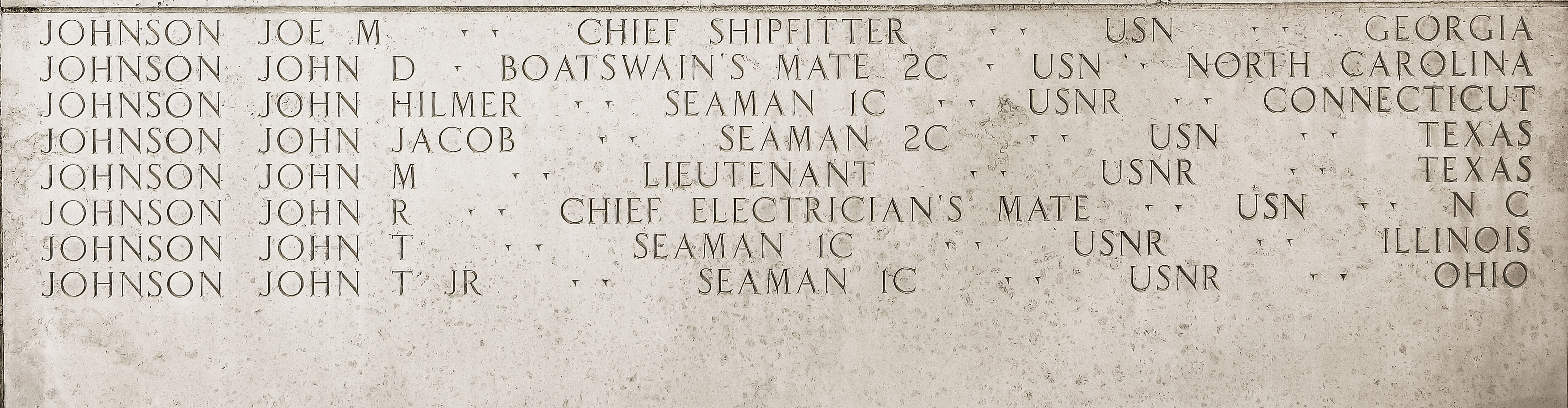 Joe M. Johnson, Chief Shipfitter